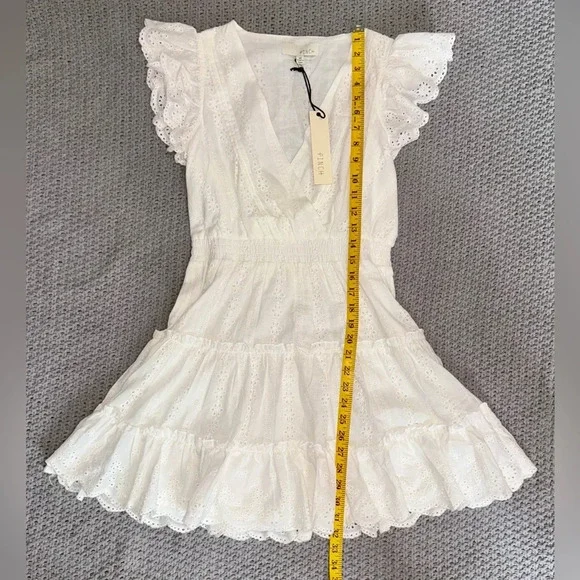 Pinch white eyelets tiered mini dress size medium new - Picture 3 of 6